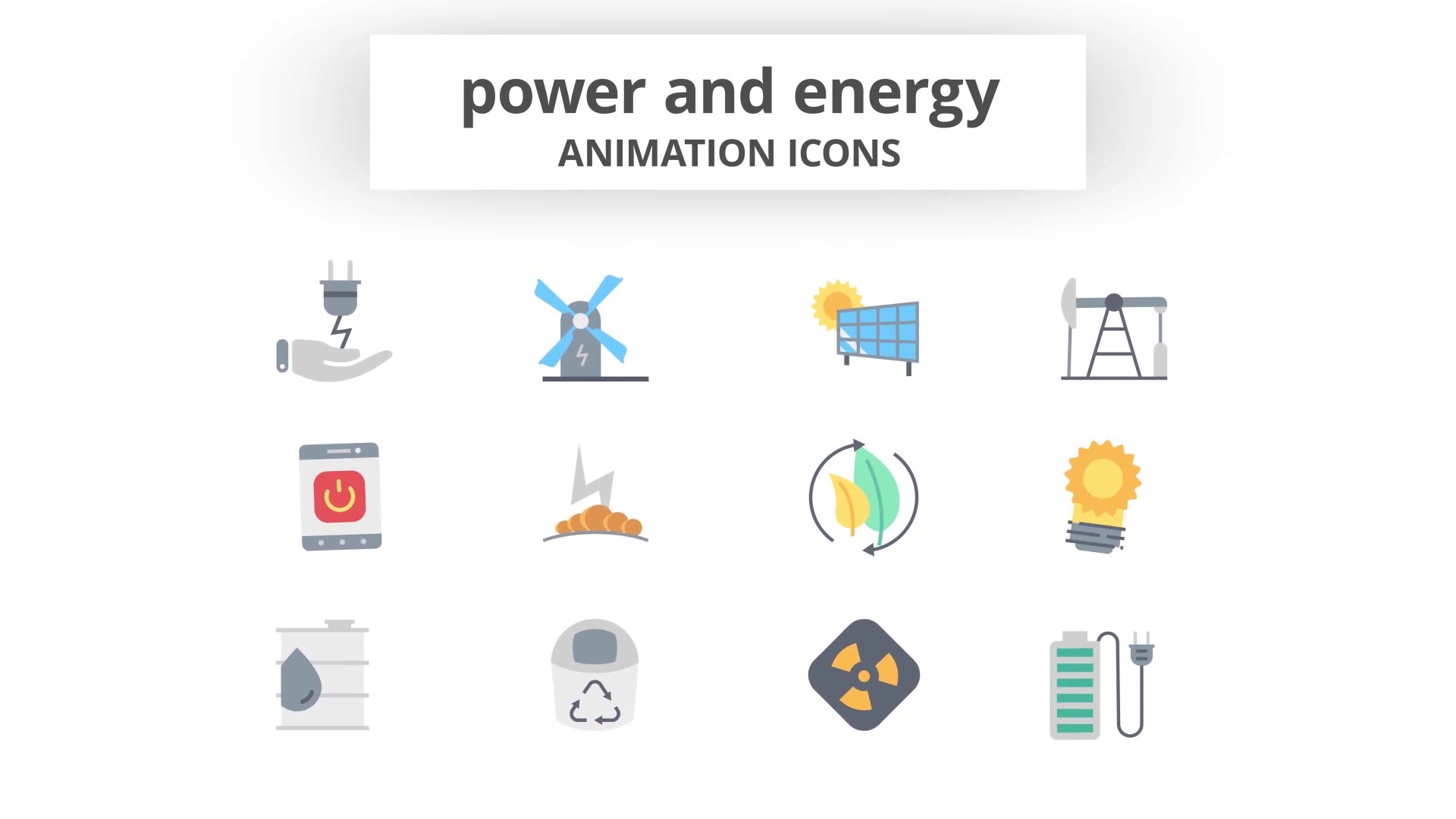 Power and Energy Animation Icons (MOGRT) Videohive 26755800 Premiere Pro Image 9