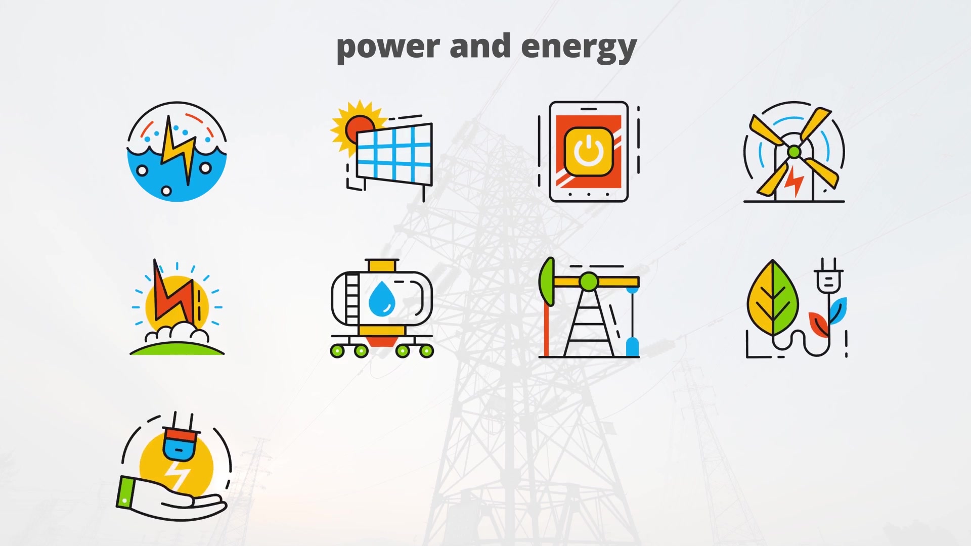 Power and Energy Flat Animated Icons Videohive 24429377 After Effects Image 6