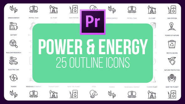 Power Energy 2 25 Outline Icons - Download Videohive 23195178