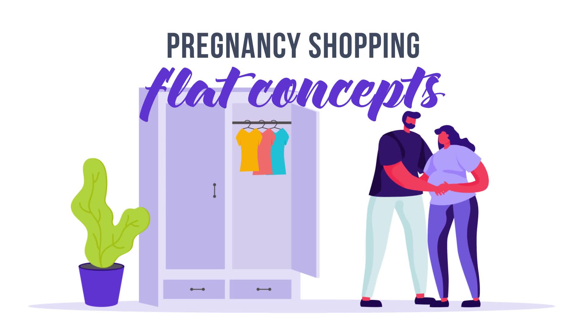 Pregnancy shopping Flat Concept Videohive 33175777 After Effects Image 2
