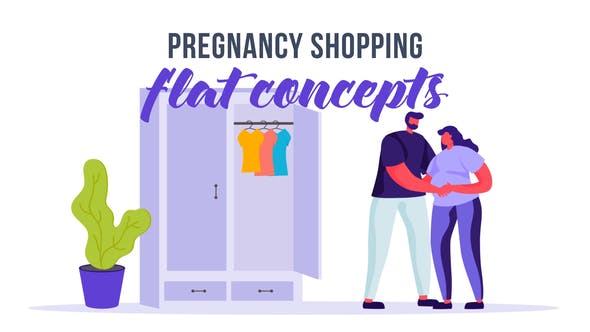 Pregnancy shopping Flat Concept - 33175777 Download Videohive