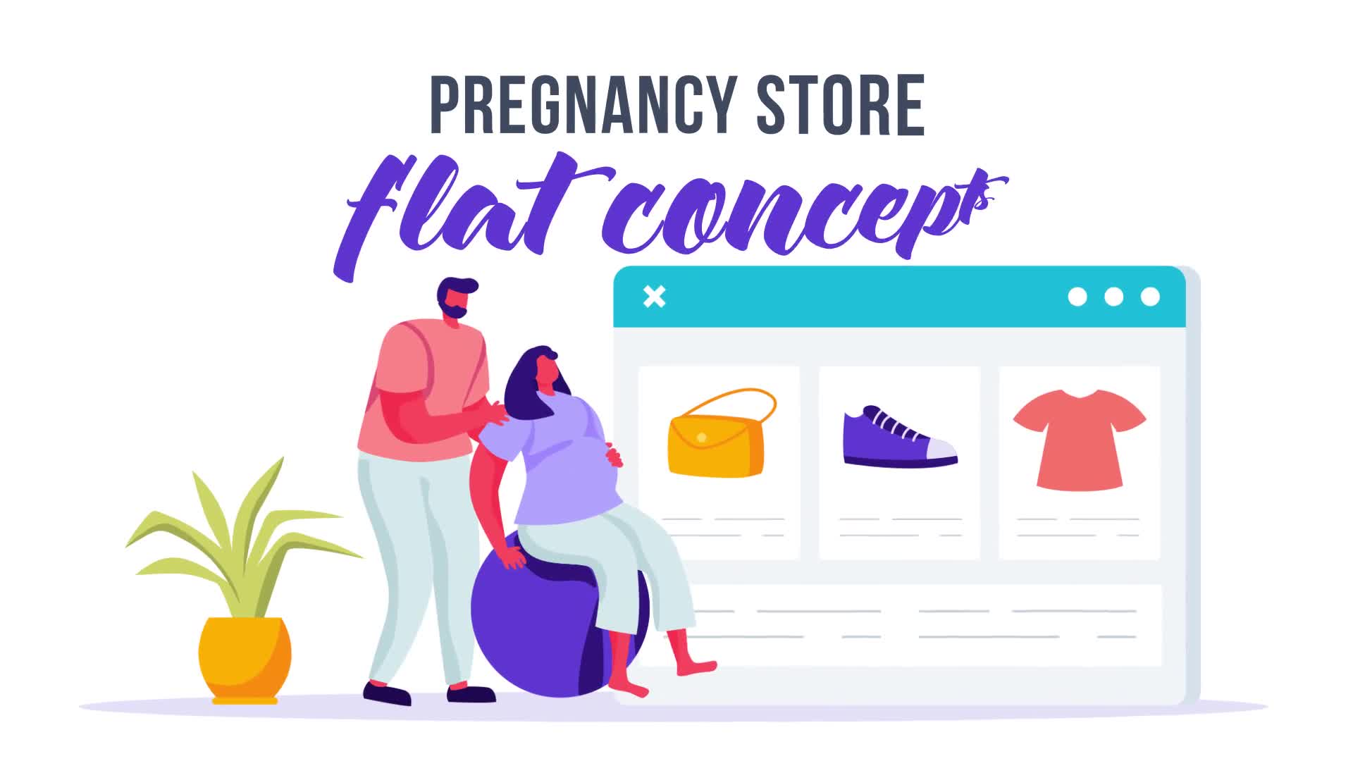 Pregnancy store Flat Concept Videohive 33175828 After Effects Image 1