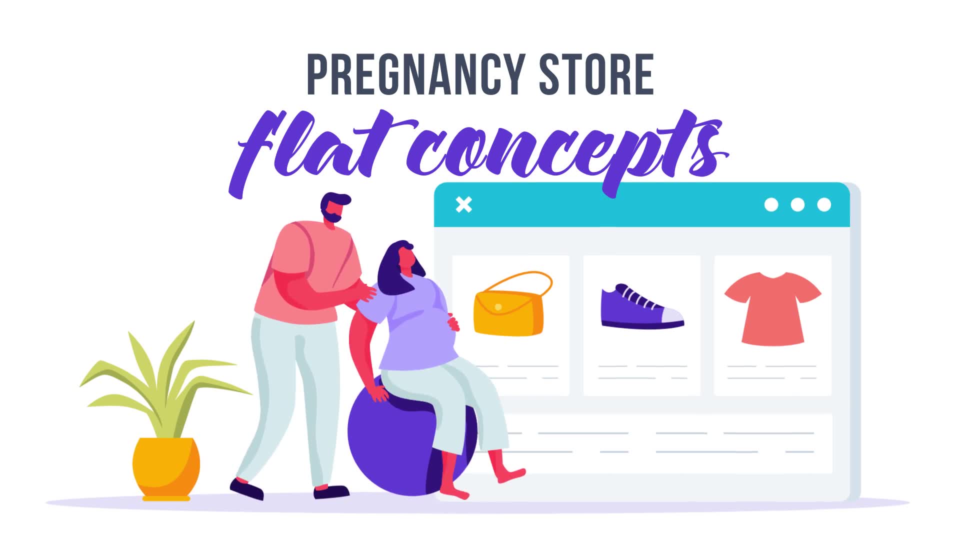 Pregnancy store Flat Concept Videohive 33175828 After Effects Image 2