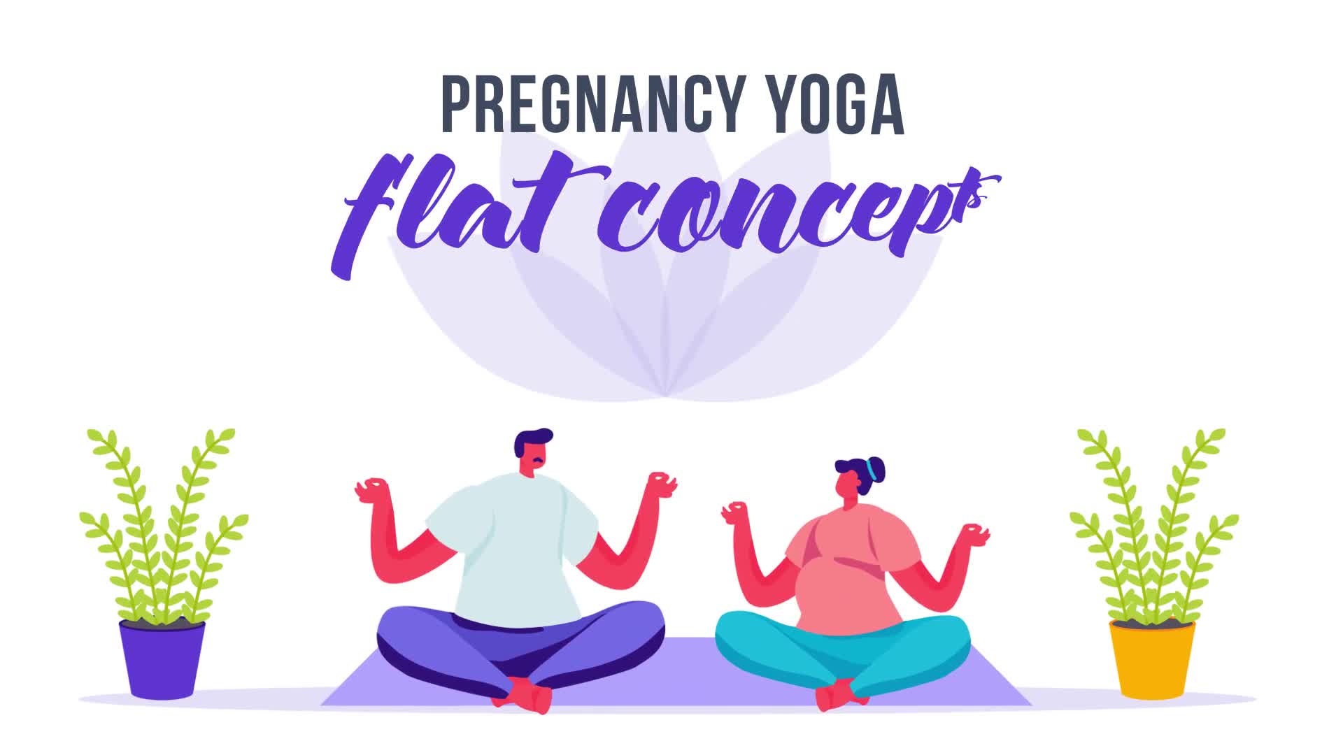 Pregnancy yoga Flat Concept Videohive 33175838 After Effects Image 1
