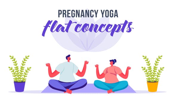 Pregnancy yoga Flat Concept - Download Videohive 33175838