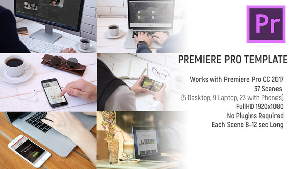 Premiere Pro Mockup Kit // Phone, Laptop, Desktop - Download Videohive 21776373