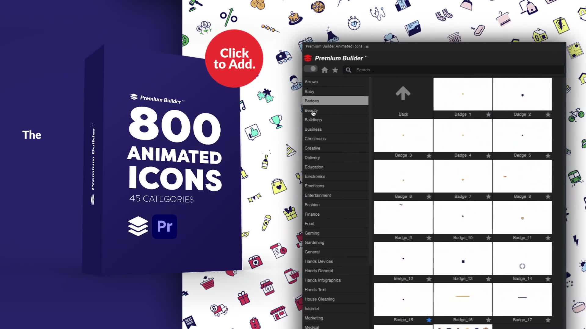 PremiumBuilder Animated Icons | Premiere Pro Extension Videohive 29634161  Download Fast