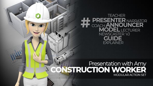 Presentation With Amy Construction Worker - Videohive 37313431 Download