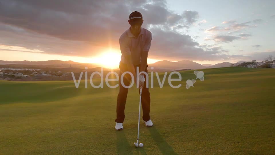 Pro Golf Swing Amazing Sunset 1  Videohive 10001798 Stock Footage Image 1