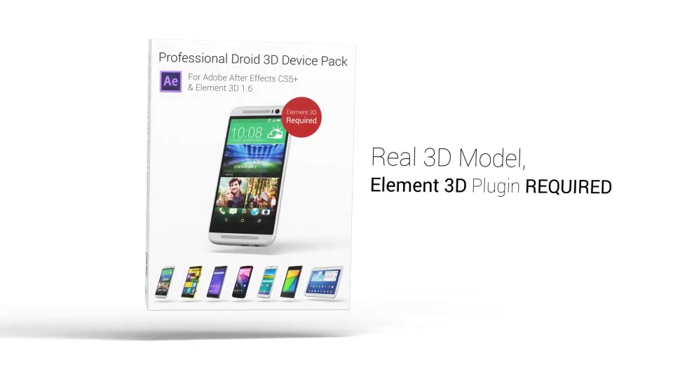 Professional Droid 3D Device Pack for Element 3D - Download Videohive 9073821