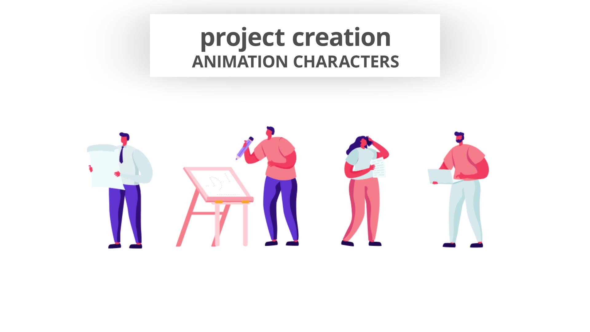 Project Creation Character Set Videohive 28672421 After Effects Image 5