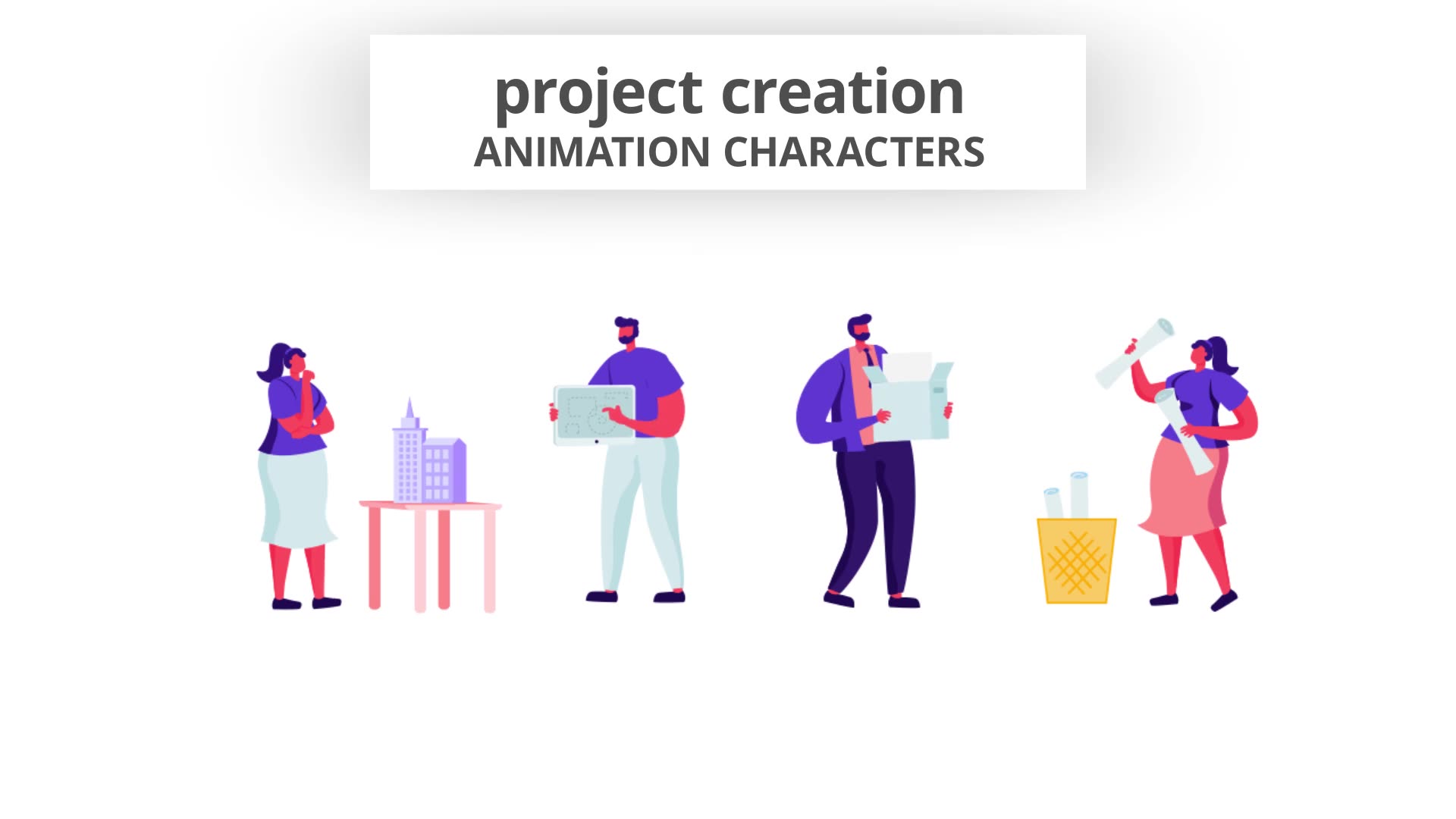 Project Creation Character Set Videohive 28672421 After Effects Image 7