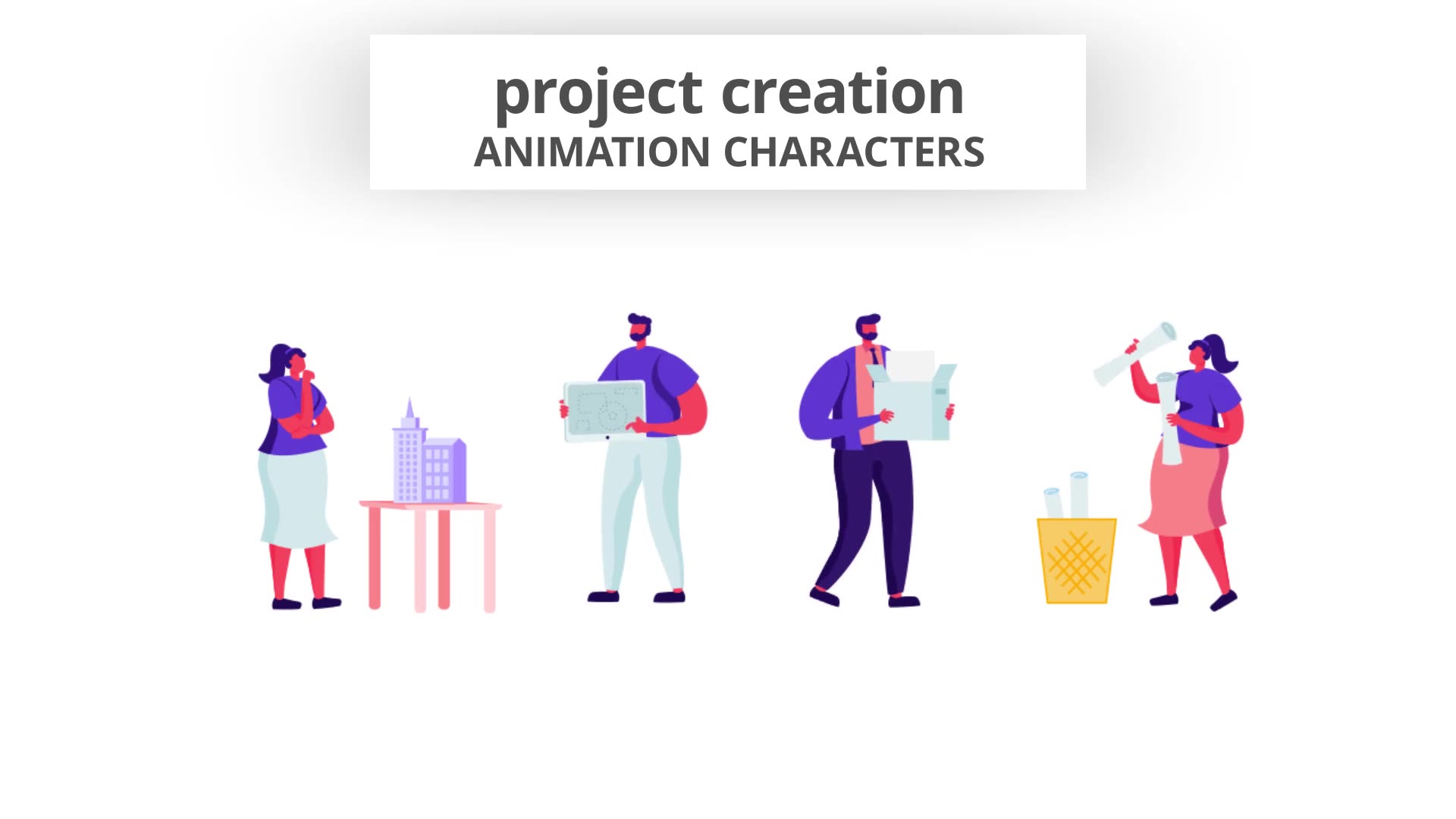 Project Creation Character Set Videohive 28672421 After Effects Image 8