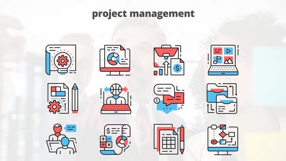 Project Managment – Thin Line Icons - Download Videohive 23454771