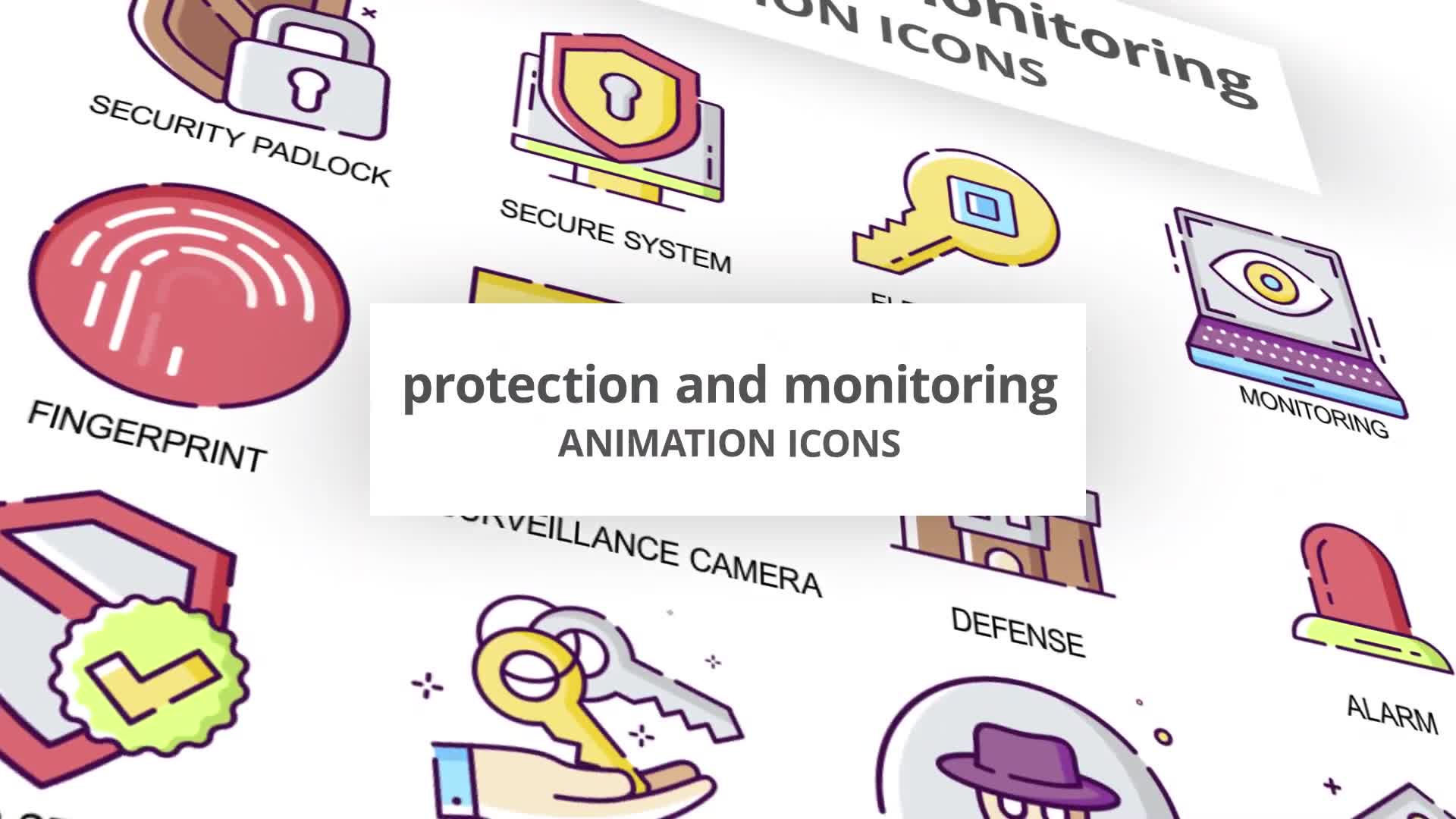 Protection & Monitoring Animation Icons Videohive 30041679 After Effects Image 1