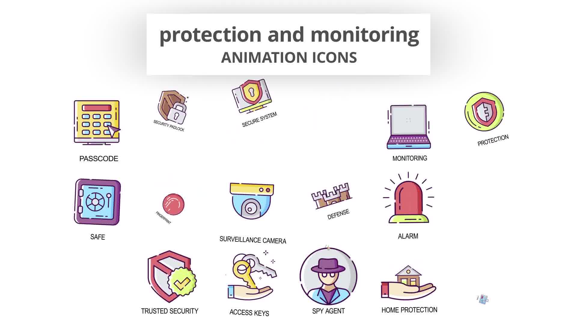Protection & Monitoring Animation Icons Videohive 30041679 After Effects Image 11