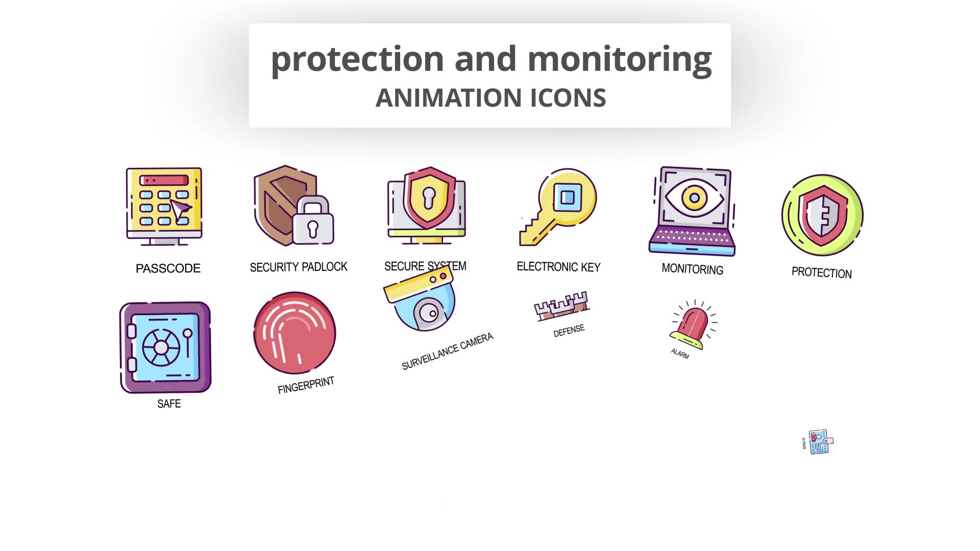 Protection & Monitoring Animation Icons Videohive 30041679 After Effects Image 4