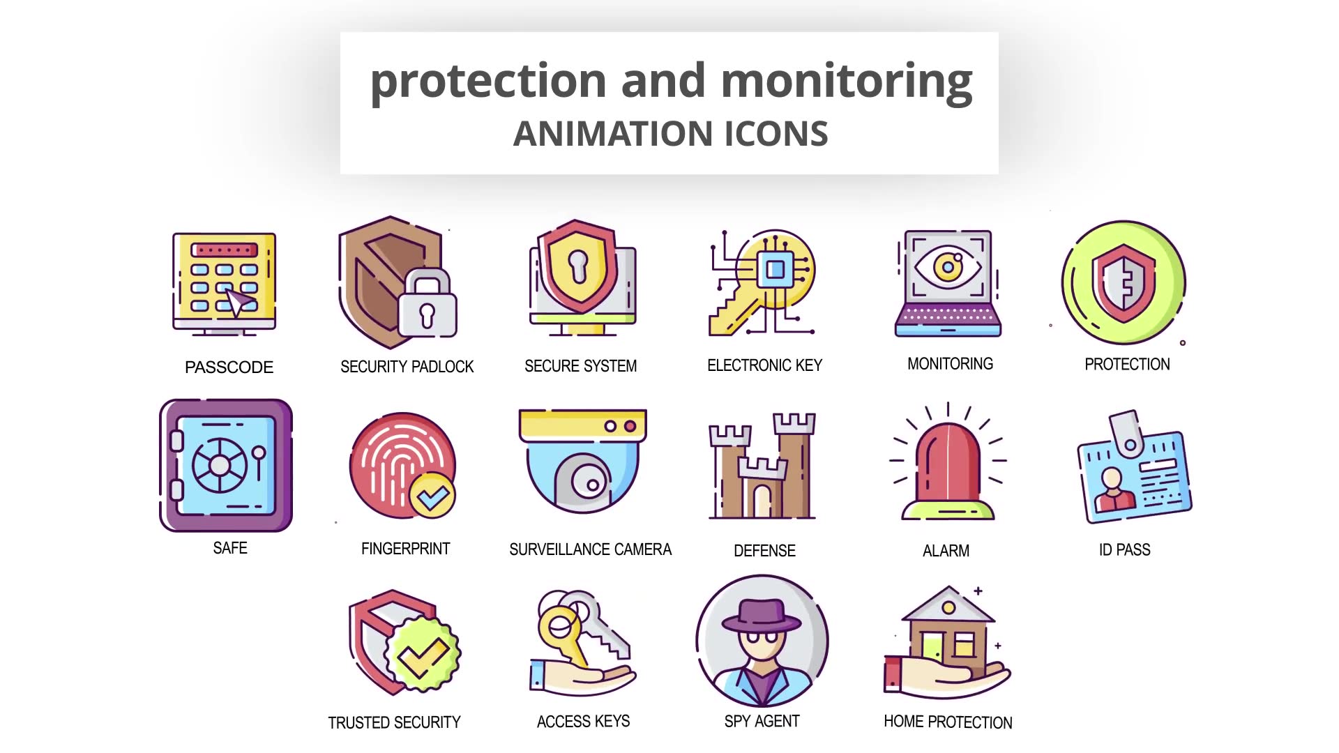 Protection & Monitoring Animation Icons Videohive 30041679 After Effects Image 5