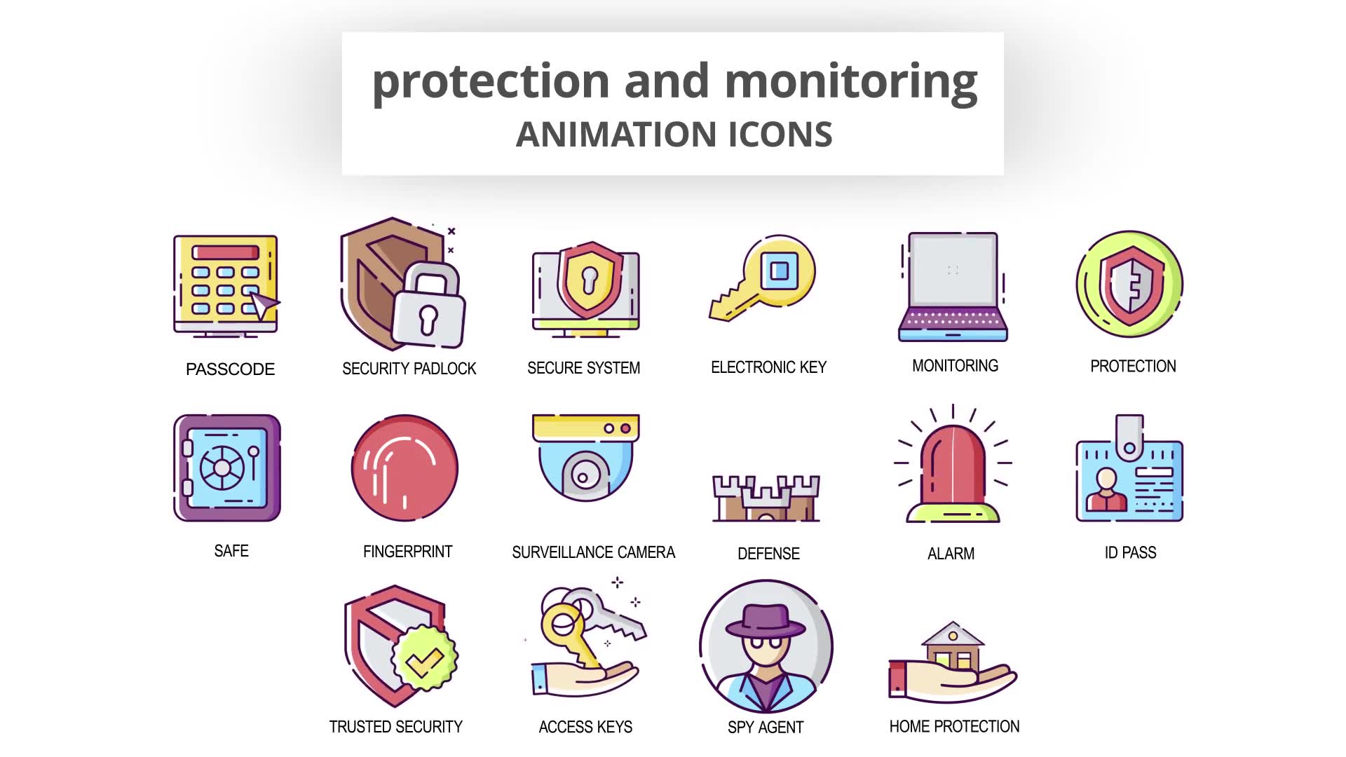 Protection & Monitoring Animation Icons Videohive 30041679 After Effects Image 6