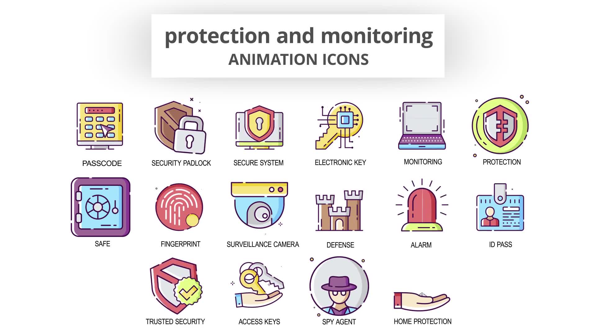Protection & Monitoring Animation Icons Videohive 30041679 After Effects Image 7