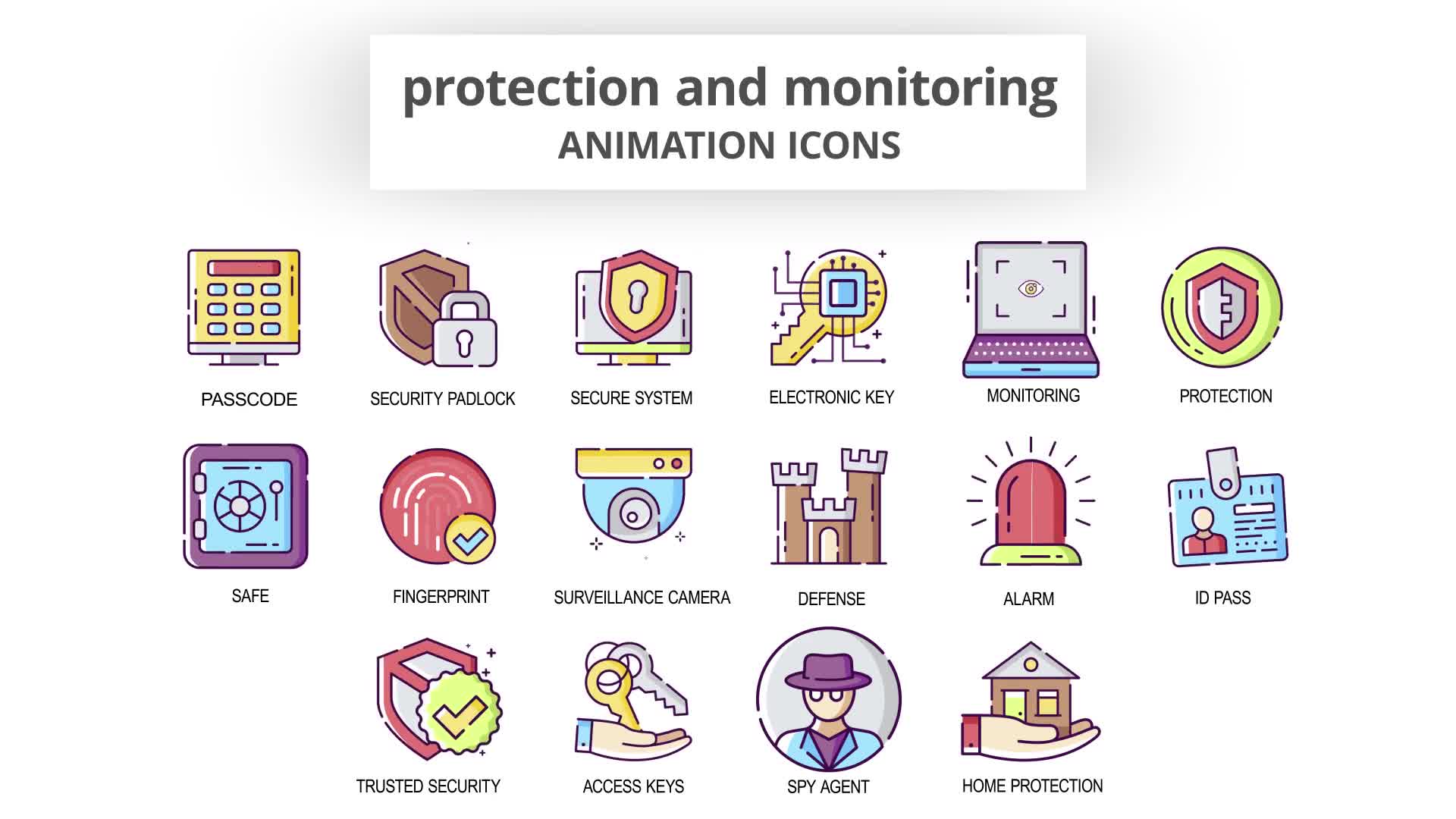 Protection & Monitoring Animation Icons Videohive 30041679 After Effects Image 8