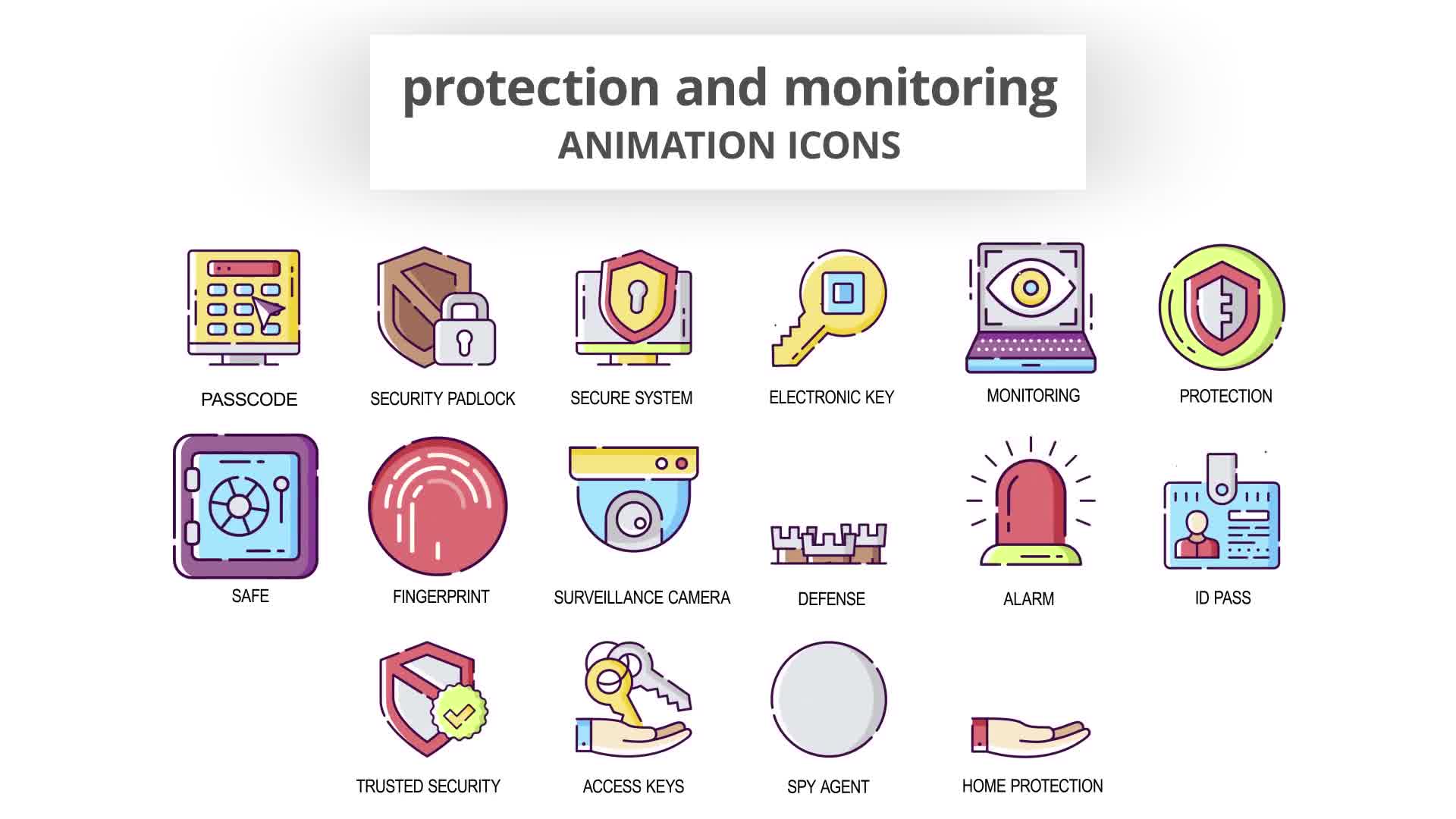 Protection & Monitoring Animation Icons Videohive 30041679 After Effects Image 9
