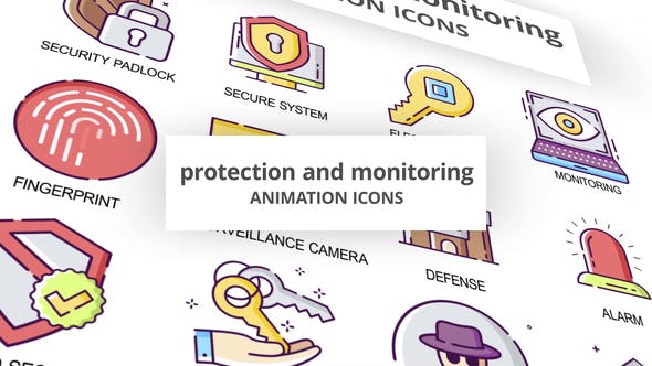 Protection & Monitoring Animation Icons - Videohive 30041679 Download