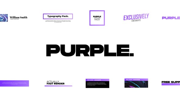 Purple. Titles Pack - 37189465 Videohive Download