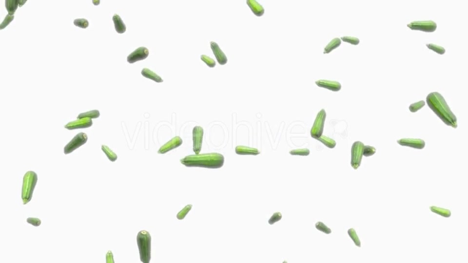Rain of Long Zucchini on White Background - Download Videohive 19471180