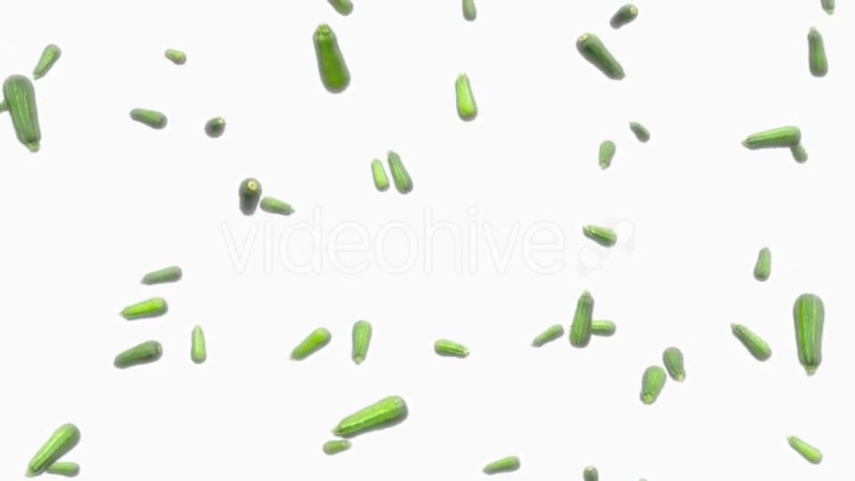 Rain of Long Zucchini on White Background - Download Videohive 19471180