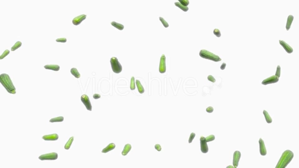 Rain of Long Zucchini on White Background - Download Videohive 19471180