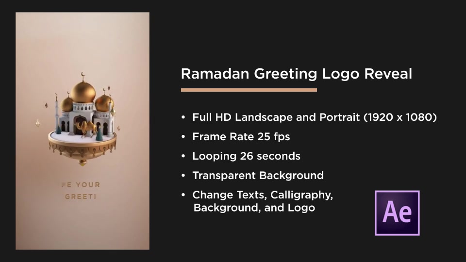 Ramadan Greeting Logo Reveal Videohive 26618336 After Effects Image 7