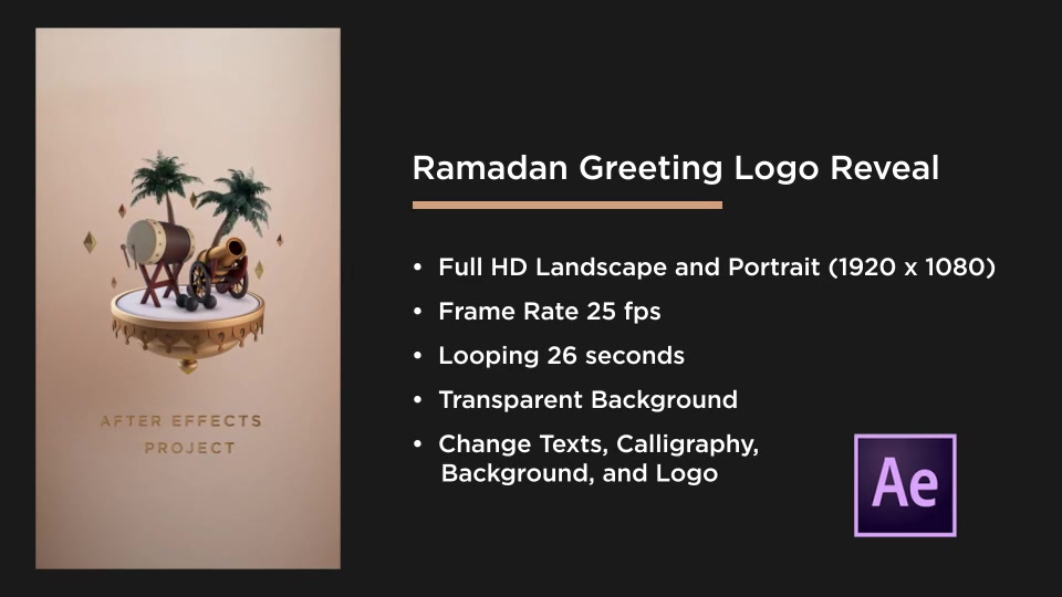 Ramadan Greeting Logo Reveal Videohive 26618336 After Effects Image 8