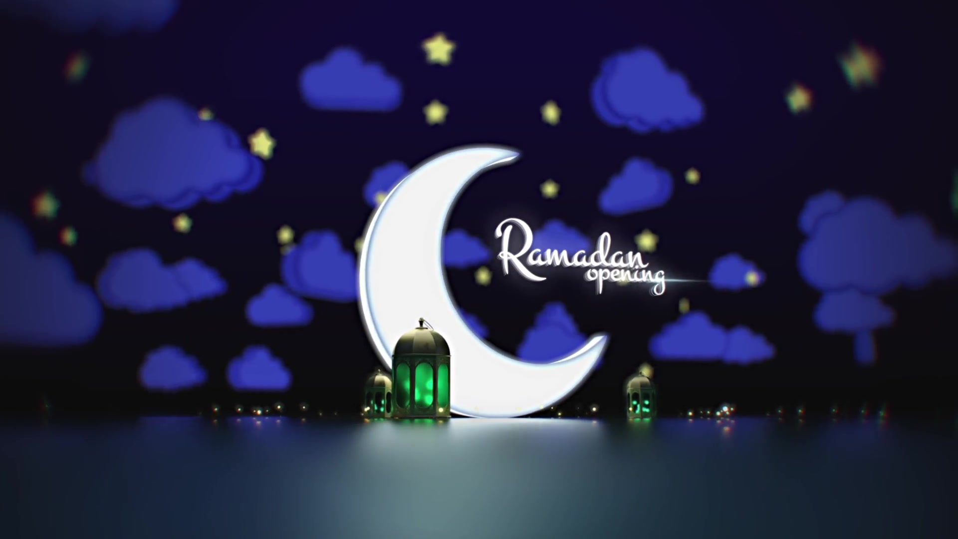 Ramadan Kareem Opening/ Lamp Lights/ Arab Logo Reveal/ Muslims Intro/ Cloud and Stars/ Night Light Videohive 19995385 After Effects Image 3