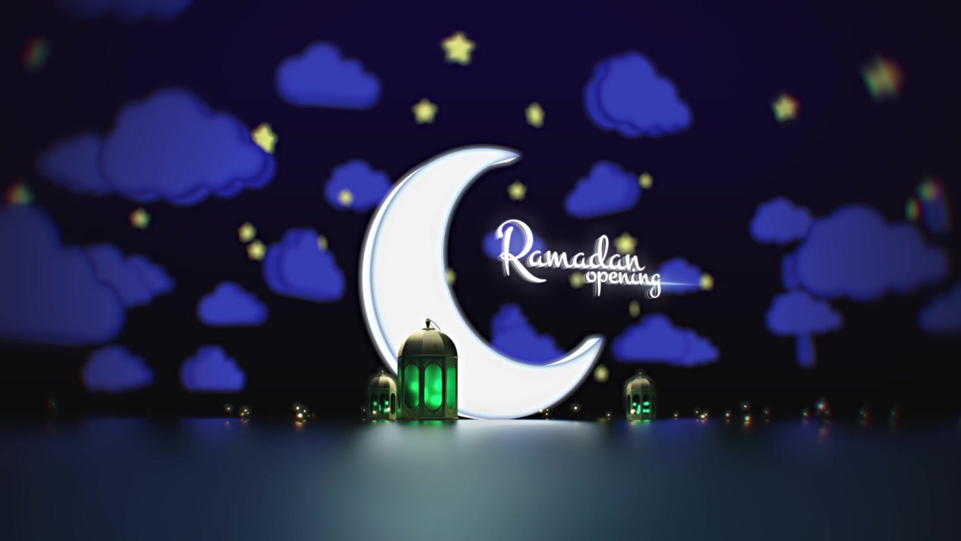Ramadan Kareem Opening/ Lamp Lights/ Arab Logo Reveal/ Muslims Intro/ Cloud and Stars/ Night Light Videohive 19995385 After Effects Image 4