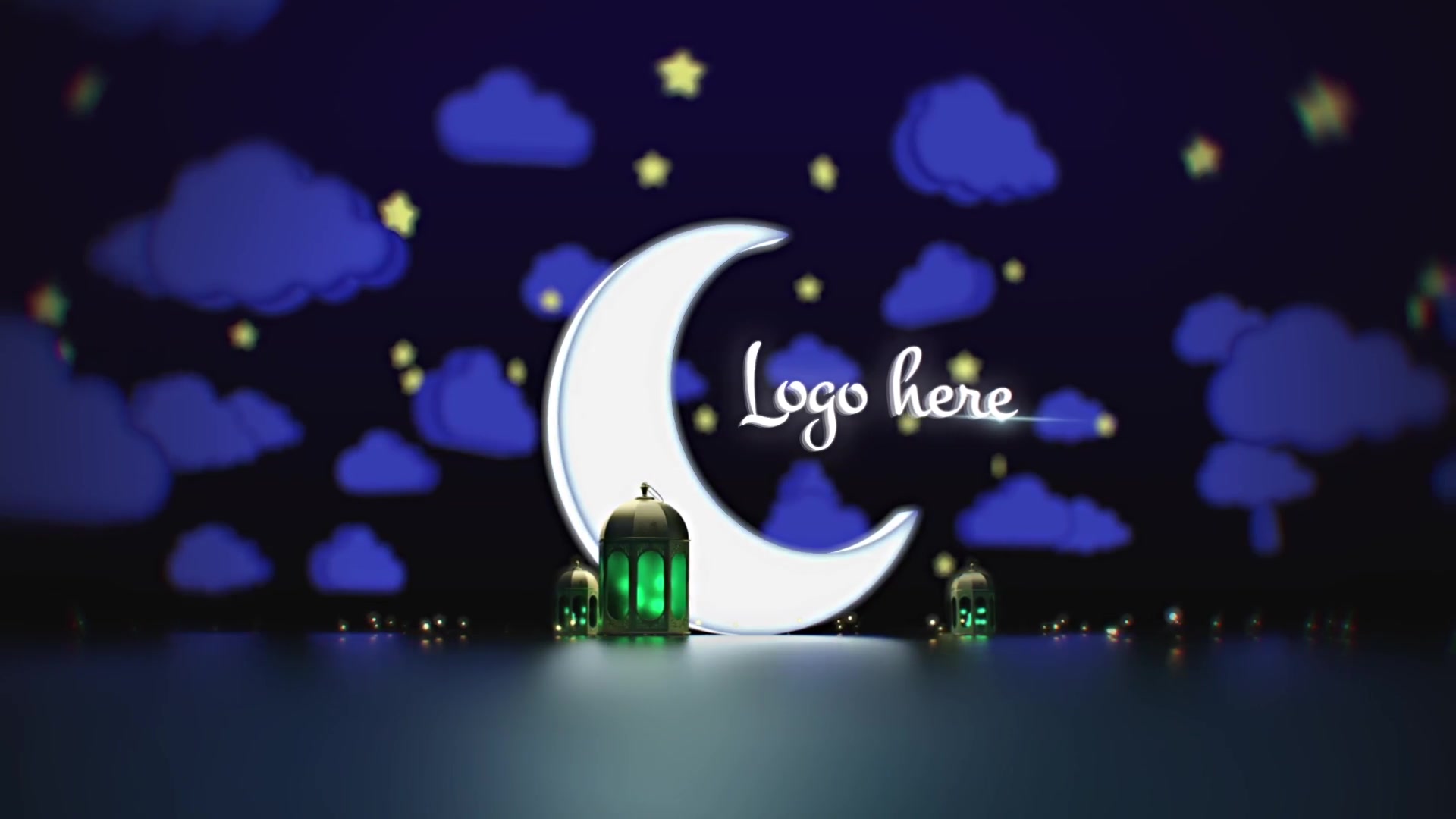 Ramadan Kareem Opening/ Lamp Lights/ Arab Logo Reveal/ Muslims Intro/ Cloud and Stars/ Night Light Videohive 19995385 After Effects Image 7