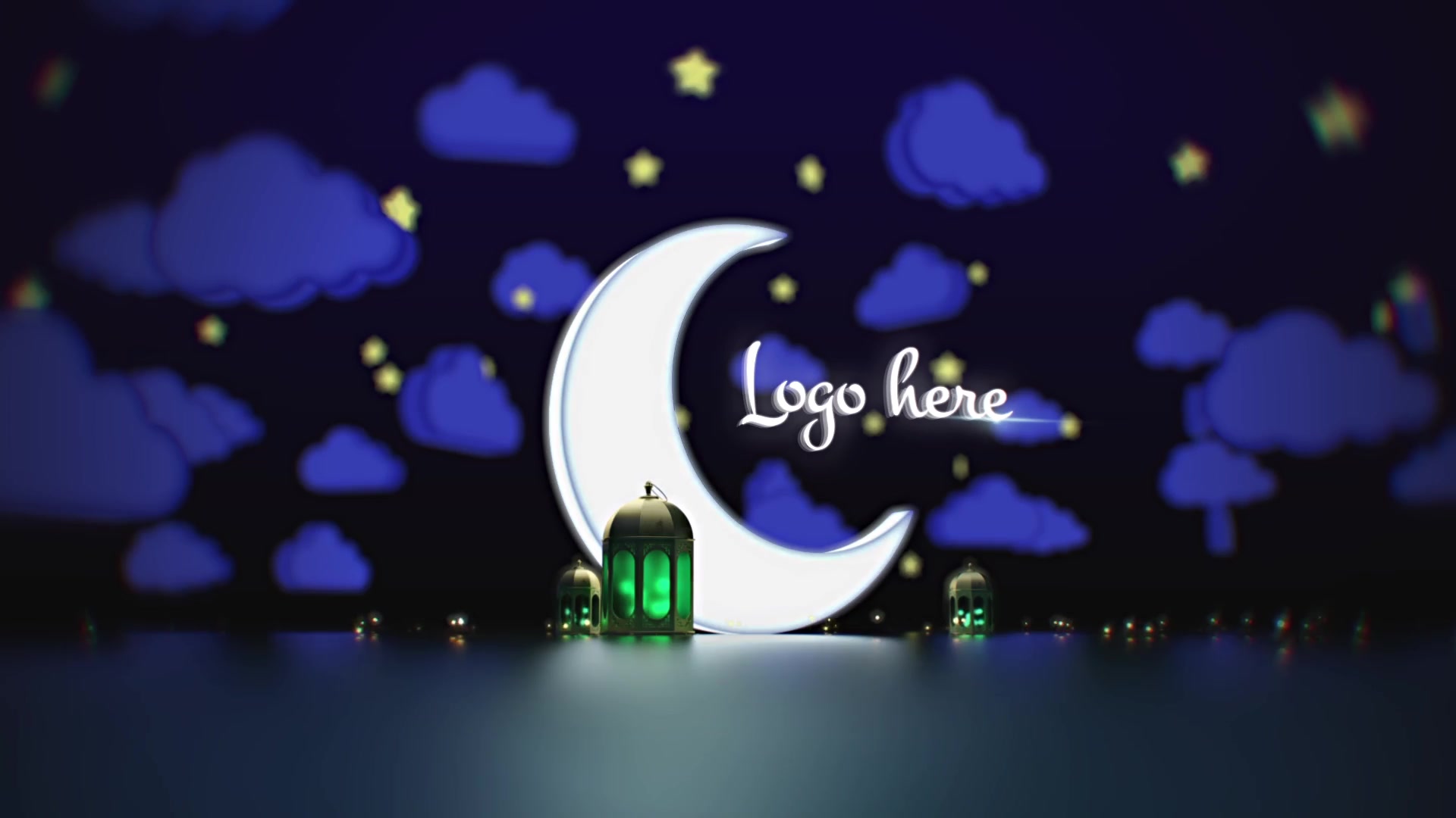 Ramadan Kareem Opening/ Lamp Lights/ Arab Logo Reveal/ Muslims Intro/ Cloud and Stars/ Night Light Videohive 19995385 After Effects Image 8