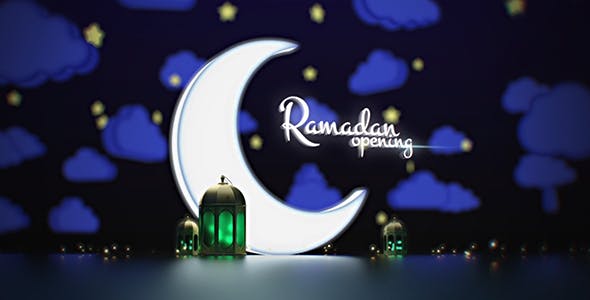 Ramadan Kareem Opening/ Lamp Lights/ Arab Logo Reveal/ Muslims Intro/ Cloud and Stars/ Night Light - 19995385 Videohive Download