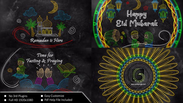 Ramadan Mubarak Doodle Greetings - Videohive 26442655 Download