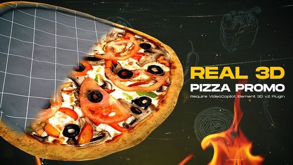 Real 3D Pizza Modern Promo - 34630592 Download Videohive