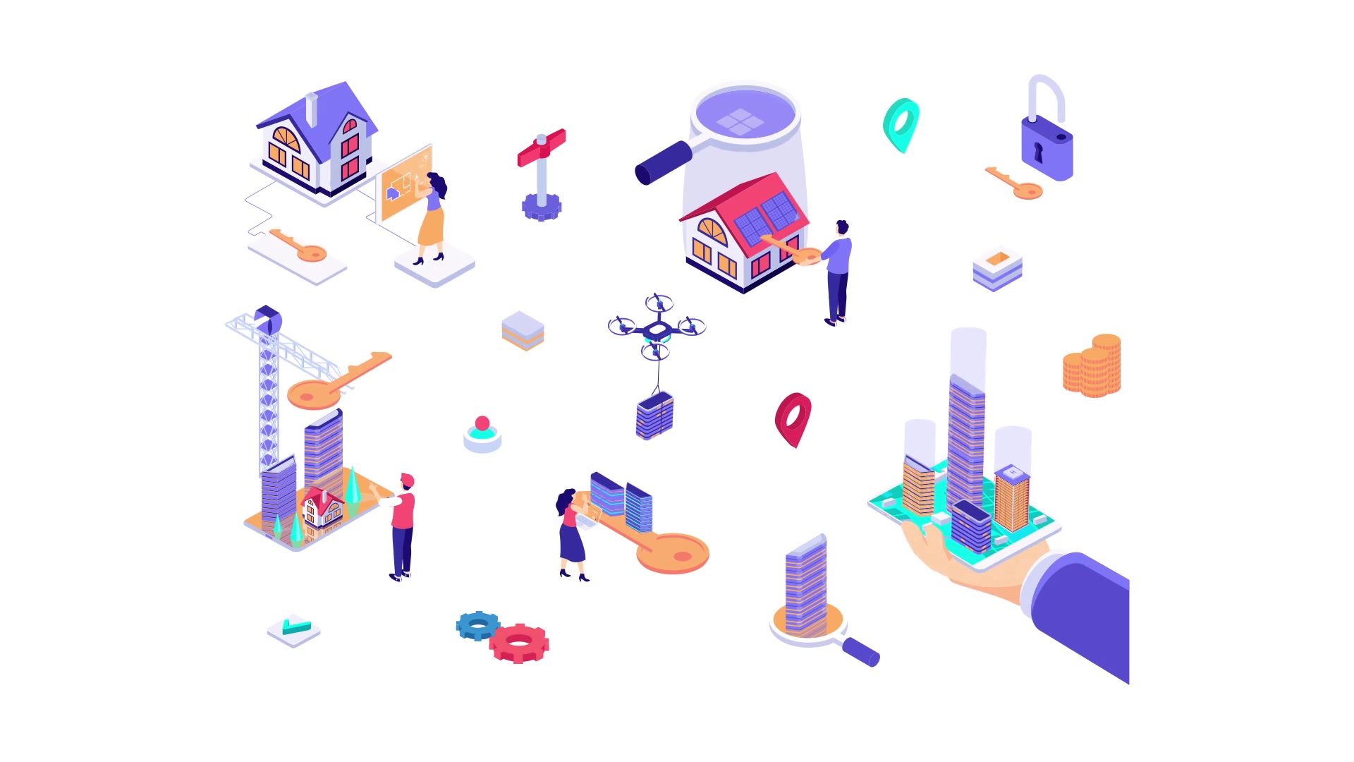 Real Estate Isometric Icons Videohive 36118003 After Effects Image 6