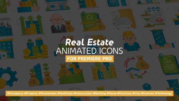 Real Estate Modern Flat Animated Icons Mogrt - Videohive 33520768 Download