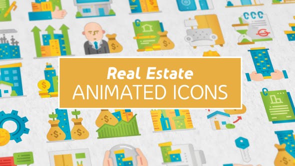 Real Estate Modern Flat Animated Icons - Videohive Download 26208554