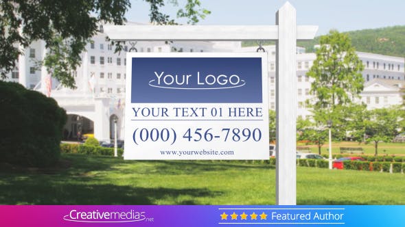 Real Estate Sign Logo After Effects Template - Videohive 21470247 Download