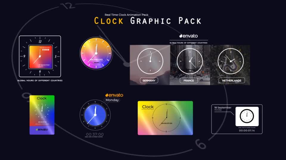 Real Time Clock Animation Pack Videohive 33784578 After Effects Image 1