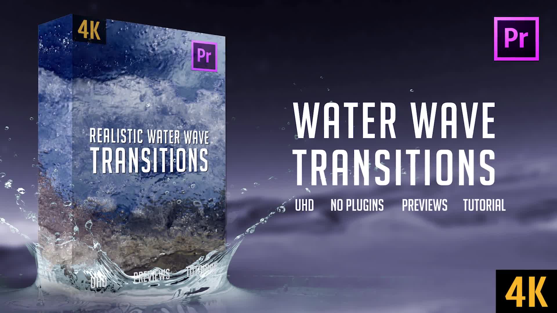 Realistic Water Wave Transitions | 4K Videohive 25479030 Premiere Pro Image 1