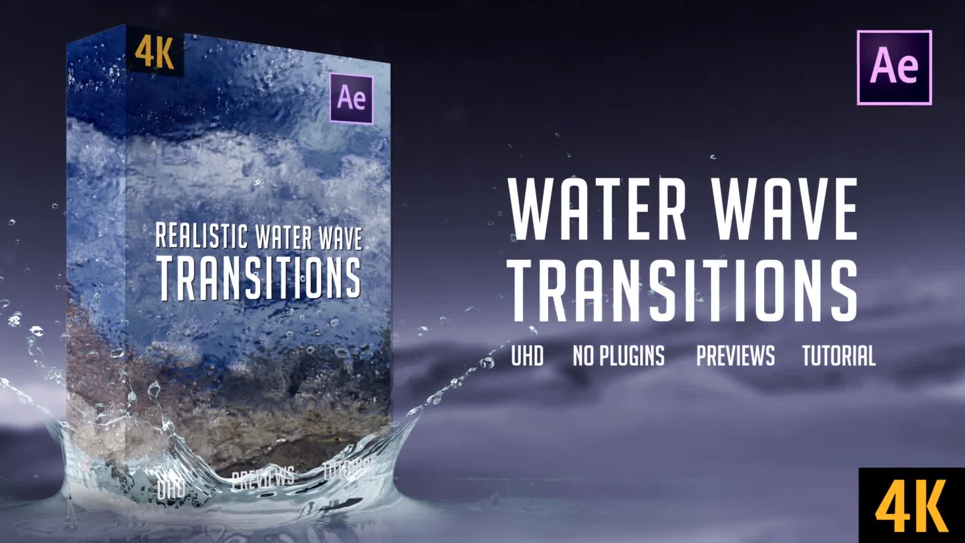 Realistic Water Wave Transitions | 4K Videohive 25459202 After Effects Image 1