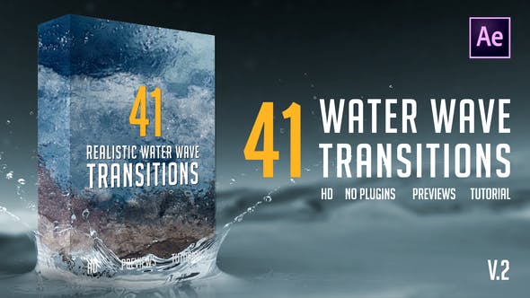 Realistic Water Wave Transitions Pack - 21738483 Download Videohive