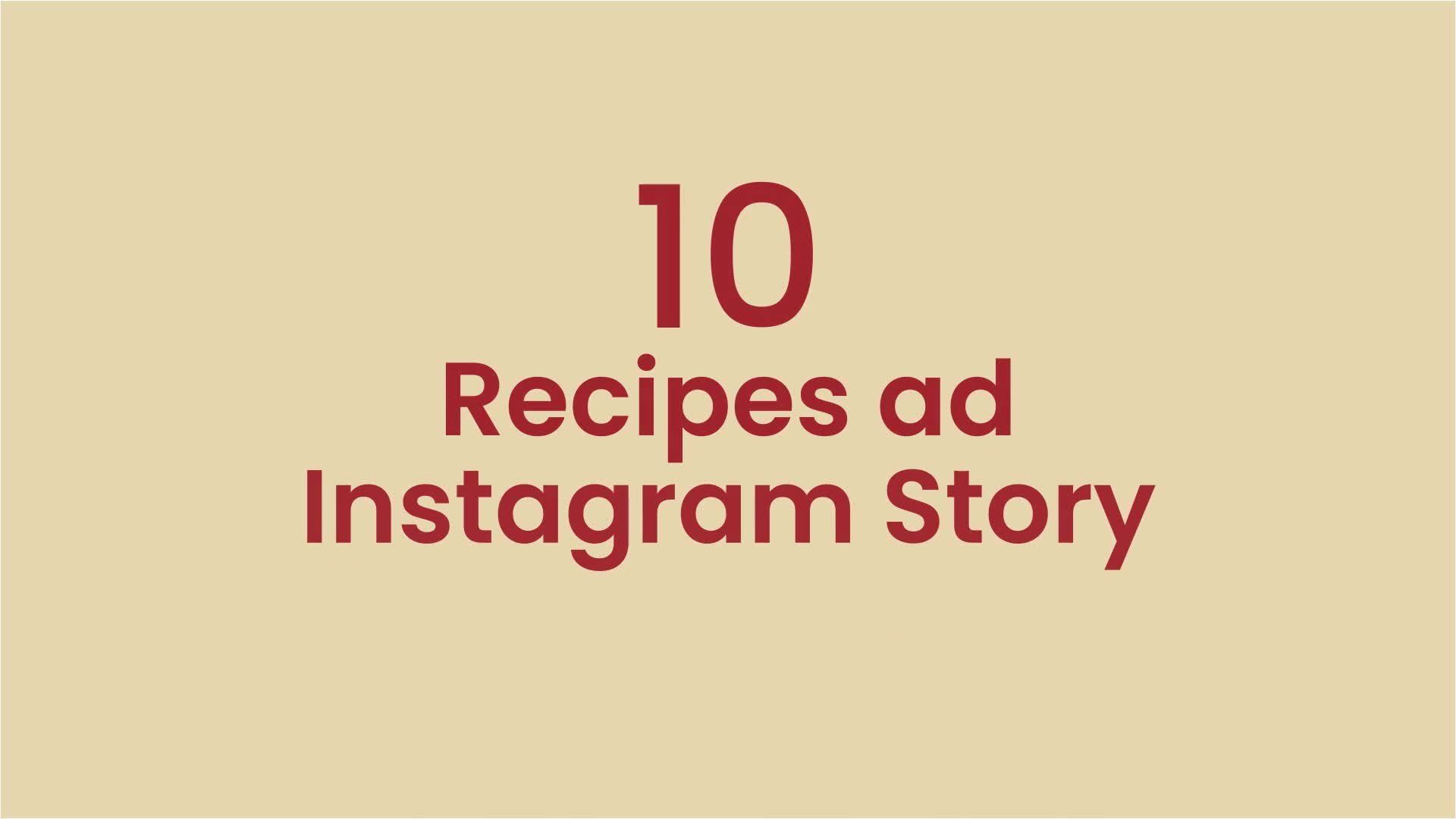 Recipes Ad Instagram Stories Videohive 34005342 After Effects Image 1