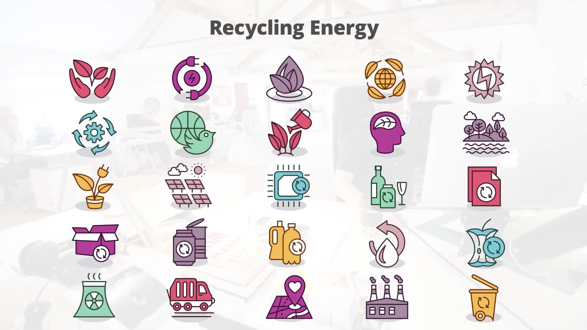 Recycling Energy – Flat Animation Icons (MOGRT) Videohive 23662330 Premiere Pro Image 10